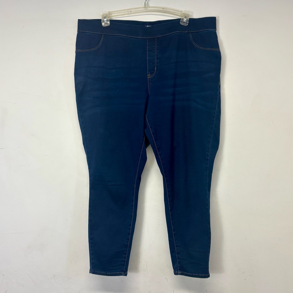 Denim 24/7 Blue Ankle Cropped Jeans Elastic Waist